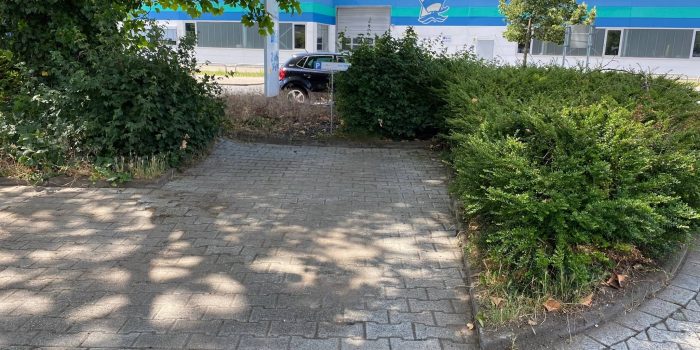Parkplatzreinigung und entfernen von Unkraut